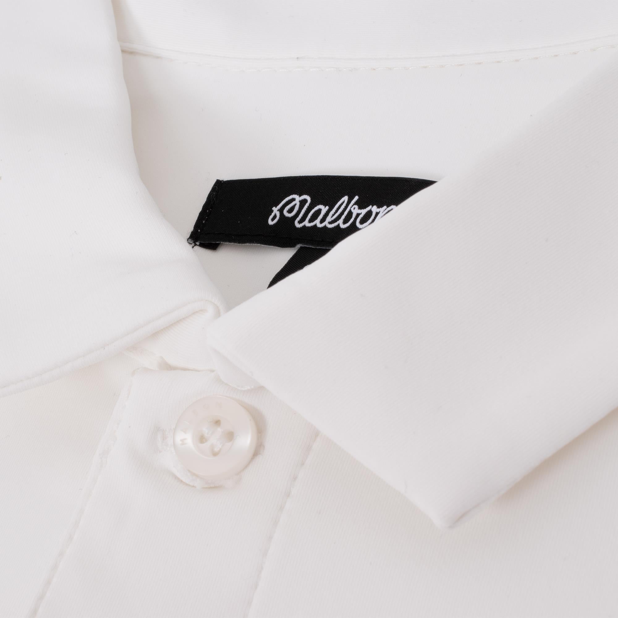 Malbon Golf Cooper Bucket Performance Pique Polo Shirt White